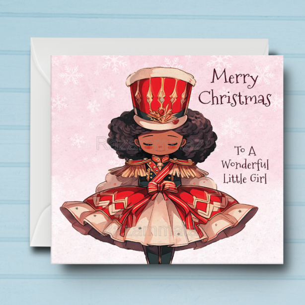 Black Girl L Christmas Card